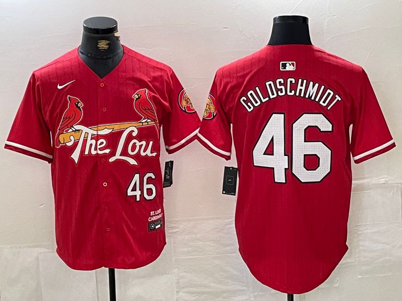 Men St.Louis Cardinals #46 Goldschmidt Red City Edition 2024 Nike MLB Jersey style 1